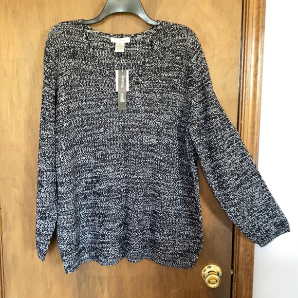 Hasting & Smith v neck pullover sweater black combo 3X - Picture 4 of 14